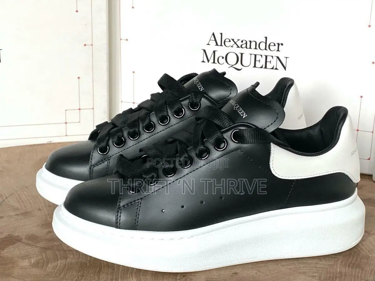 Black and White Alexander McQueen Oversized Sneakers