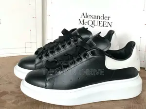 Black and White Alexander McQueen Oversized Sneakers