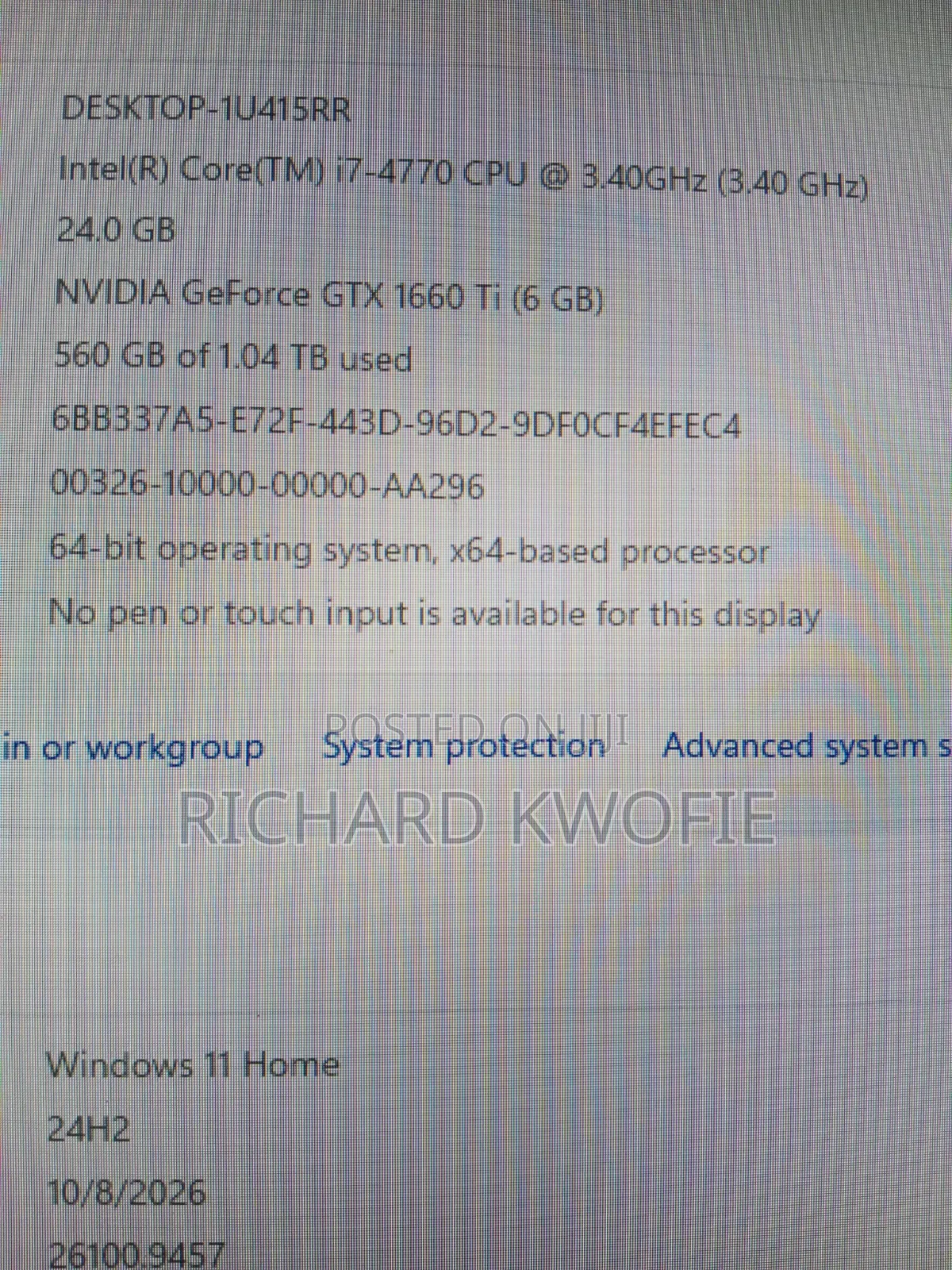 Desktop Computer Dell XPS 24GB Intel Core i7 SSD 512GB