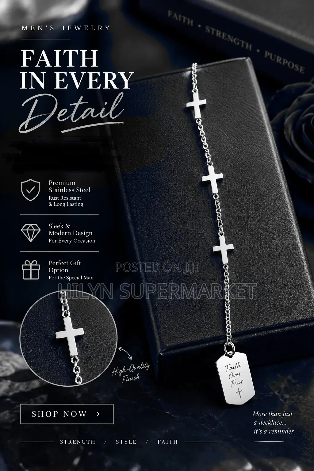 Silver Cross Bracelet