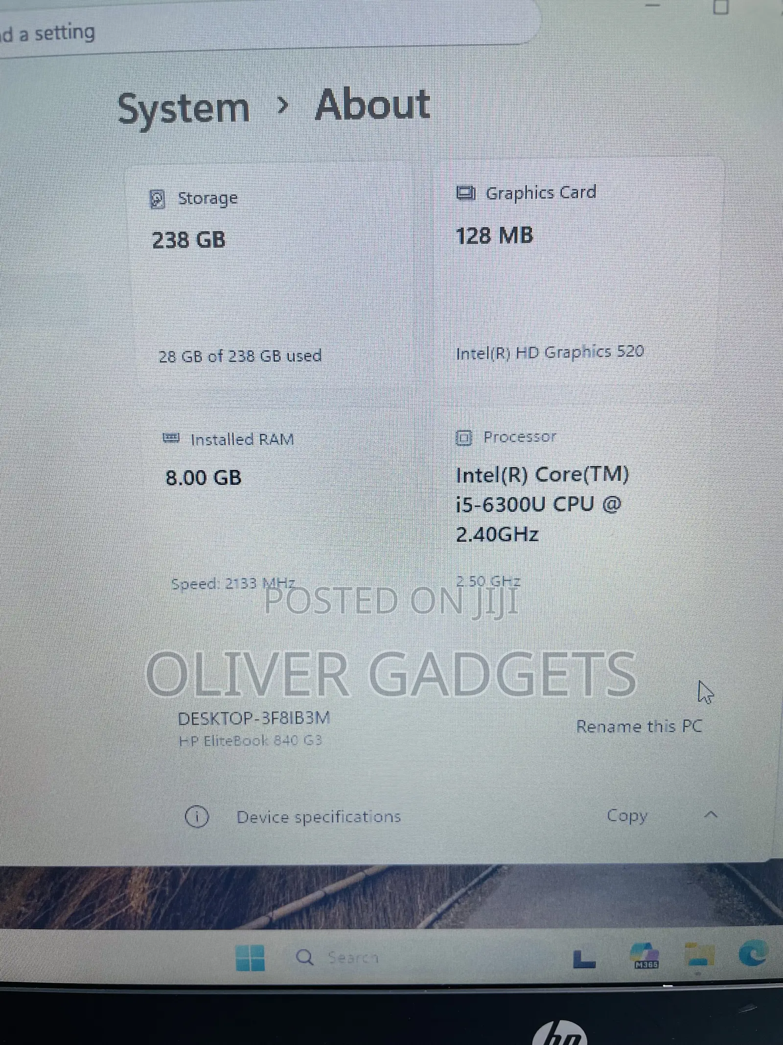 Laptop HP EliteBook 840 G3 8GB Intel Core i5 SSD 256GB