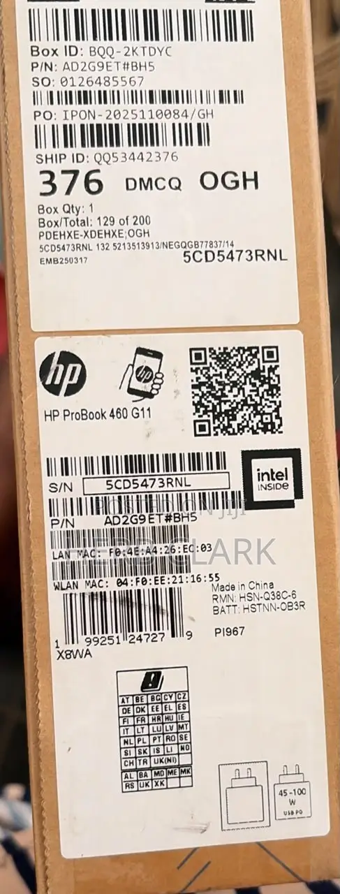 New Laptop HP ProBook 460 G11 16GB Intel Core Ultra 5 SSD 512GB