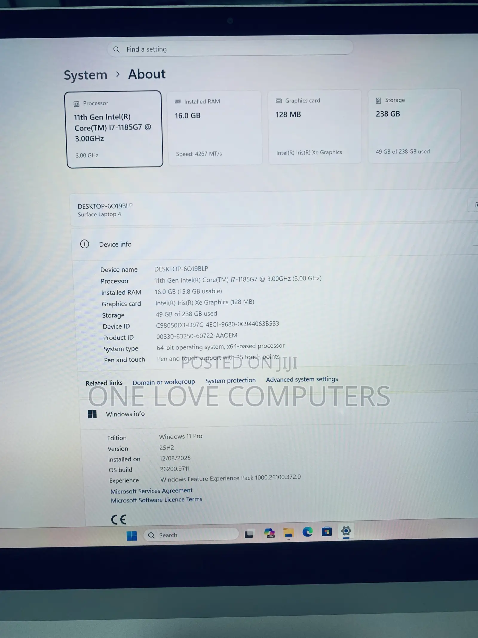 Laptop Microsoft Surface Laptop 4 16GB Intel Core i7 SSD 256GB