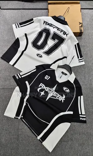 AXEPEAK 07 Racing Jersey Polo Shirt - Black & White