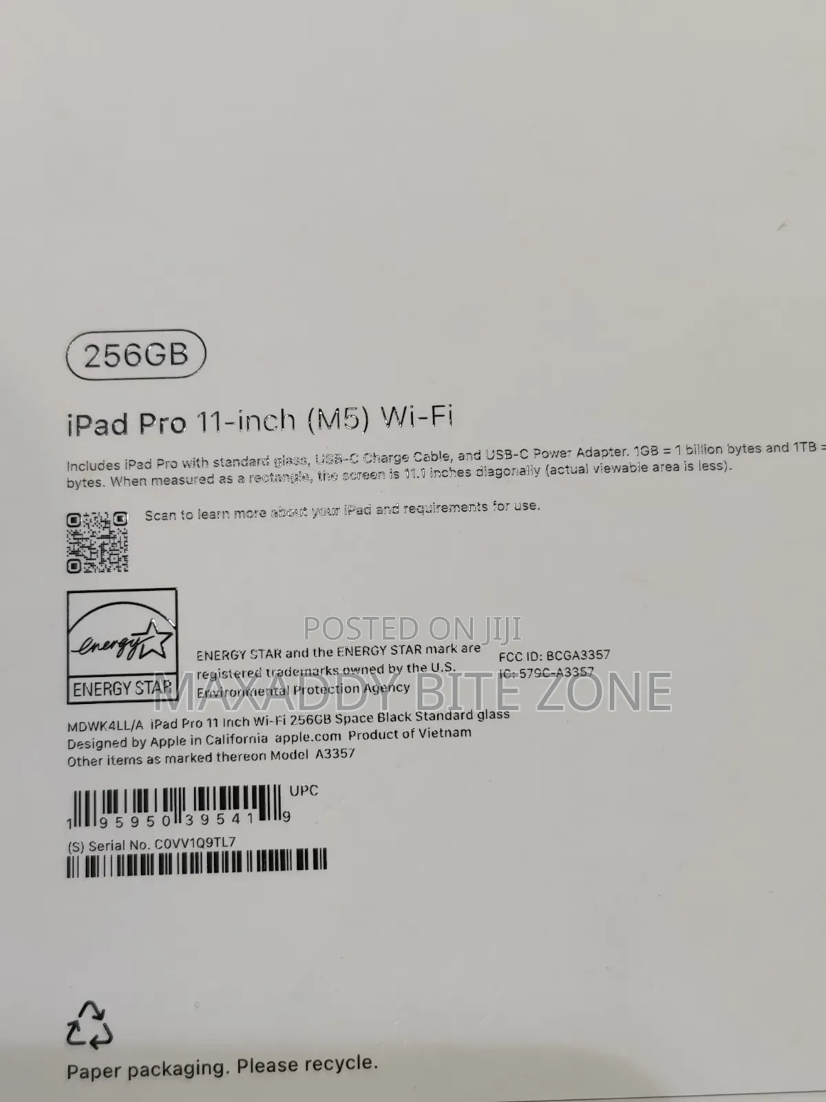 New Apple iPad Pro 11 (2025) 256 GB Black