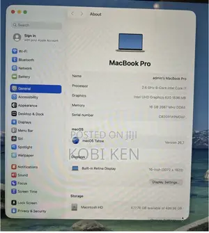 Laptop Apple MacBook Pro 2019 16GB Intel Core i7 SSD 512GB