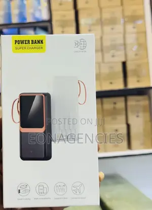 Brand New 40,000mAh Power Bank – 4 Built-in Cables, Digital Display