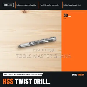 Taper Shank HSS 30Mm Twist Drill Bit White (1Pc) - H