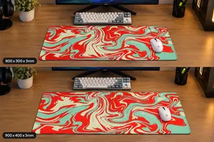 Abstract Marble Extended Desk Mat