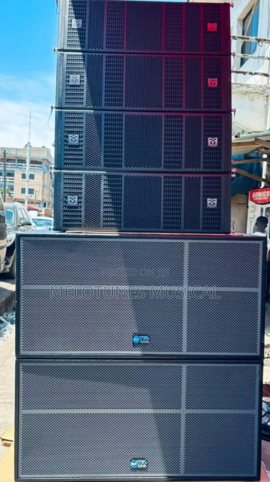 2pairs RCF 12inches Line Array Speakers With RCF Double Bass Speakers