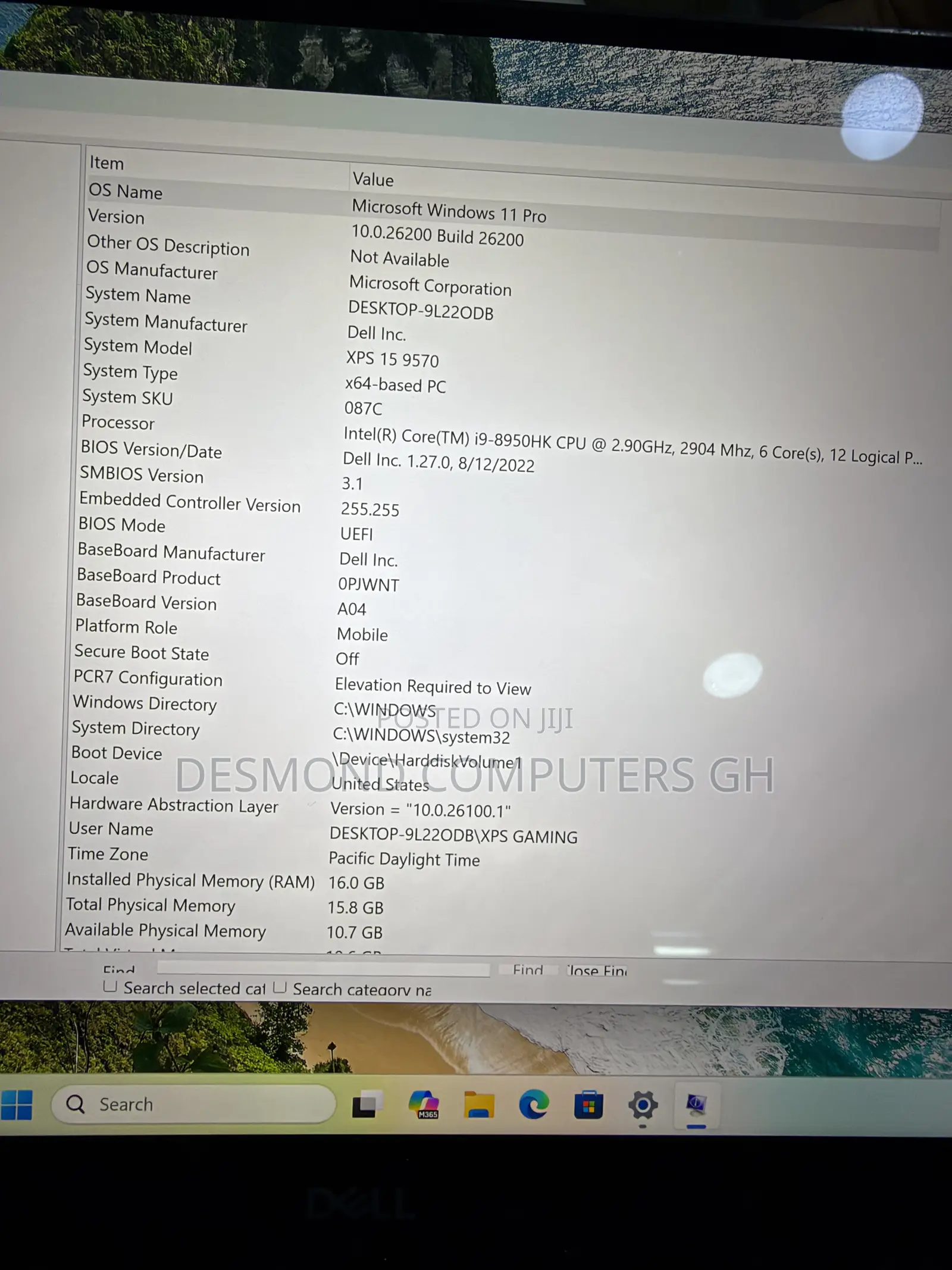 Laptop Dell XPS 15 9570 16GB Intel Core i9 SSD 512GB