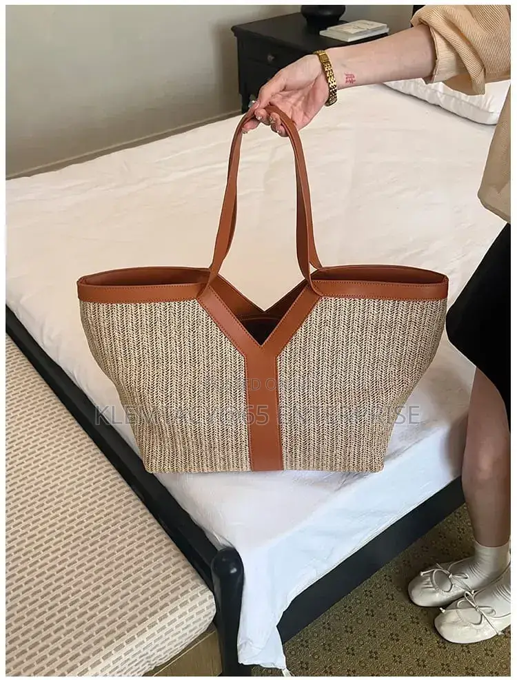 New Raffia Y-Shaped Large Capacity Tote Bag