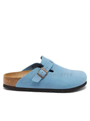 Birkenstock Boston Clog - Light Blue / Sky Blue Suede