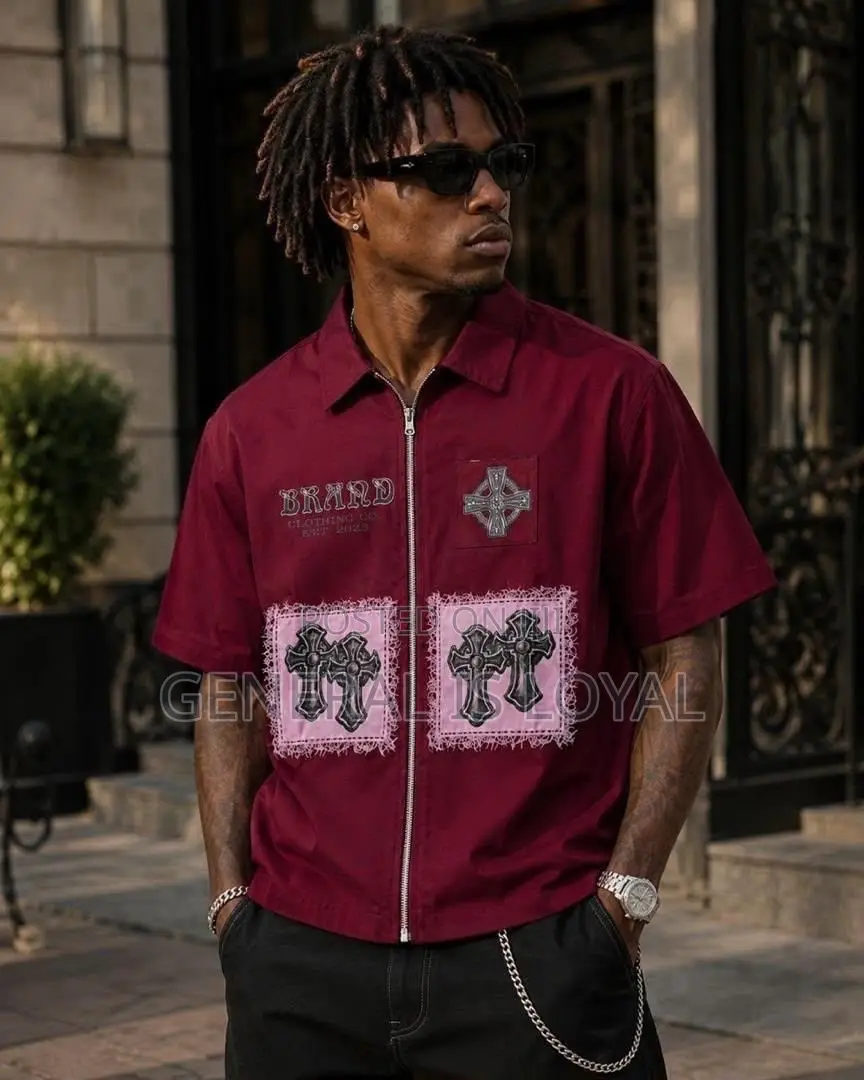 Men Graphic Zip Shirt