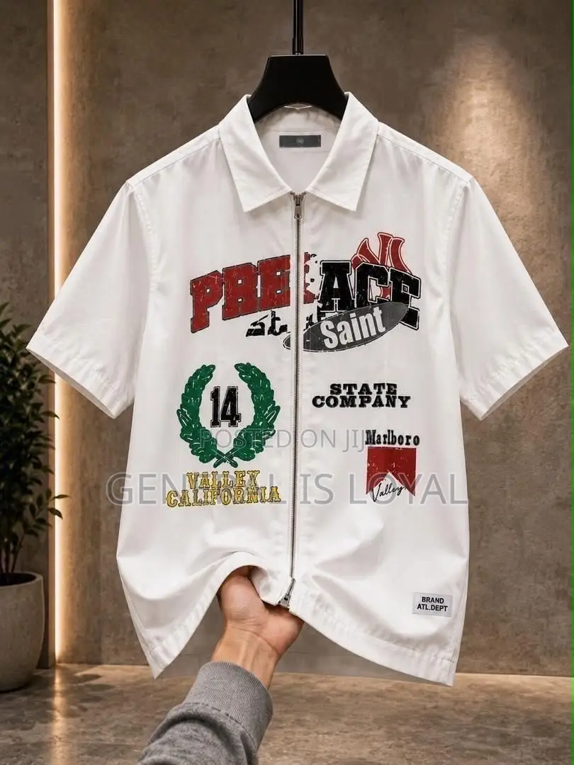 Men Graphic Zip Shirt