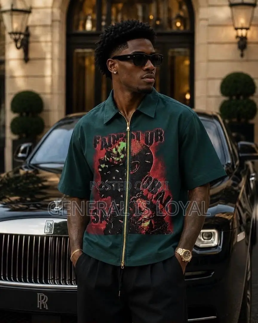Men Graphic Zip Shirt