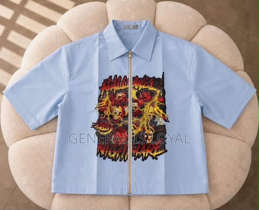 Men Graphic Zip Shirt