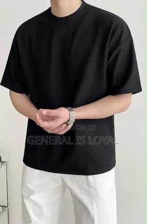 Heavy Cotton Black Plain T Shirt