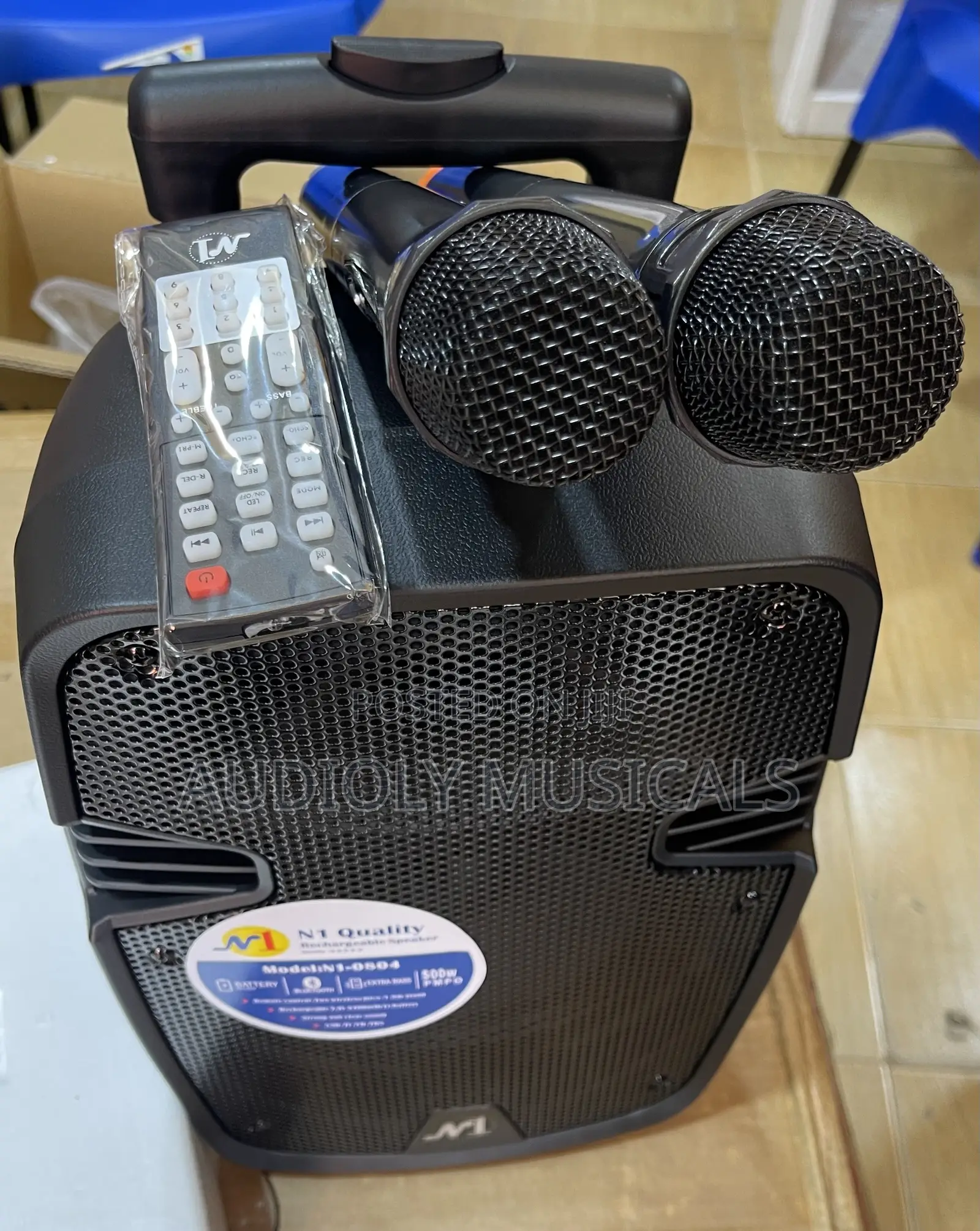 N1 8-Inches Bluetooth Rechargeable Speaker With Two Microphones