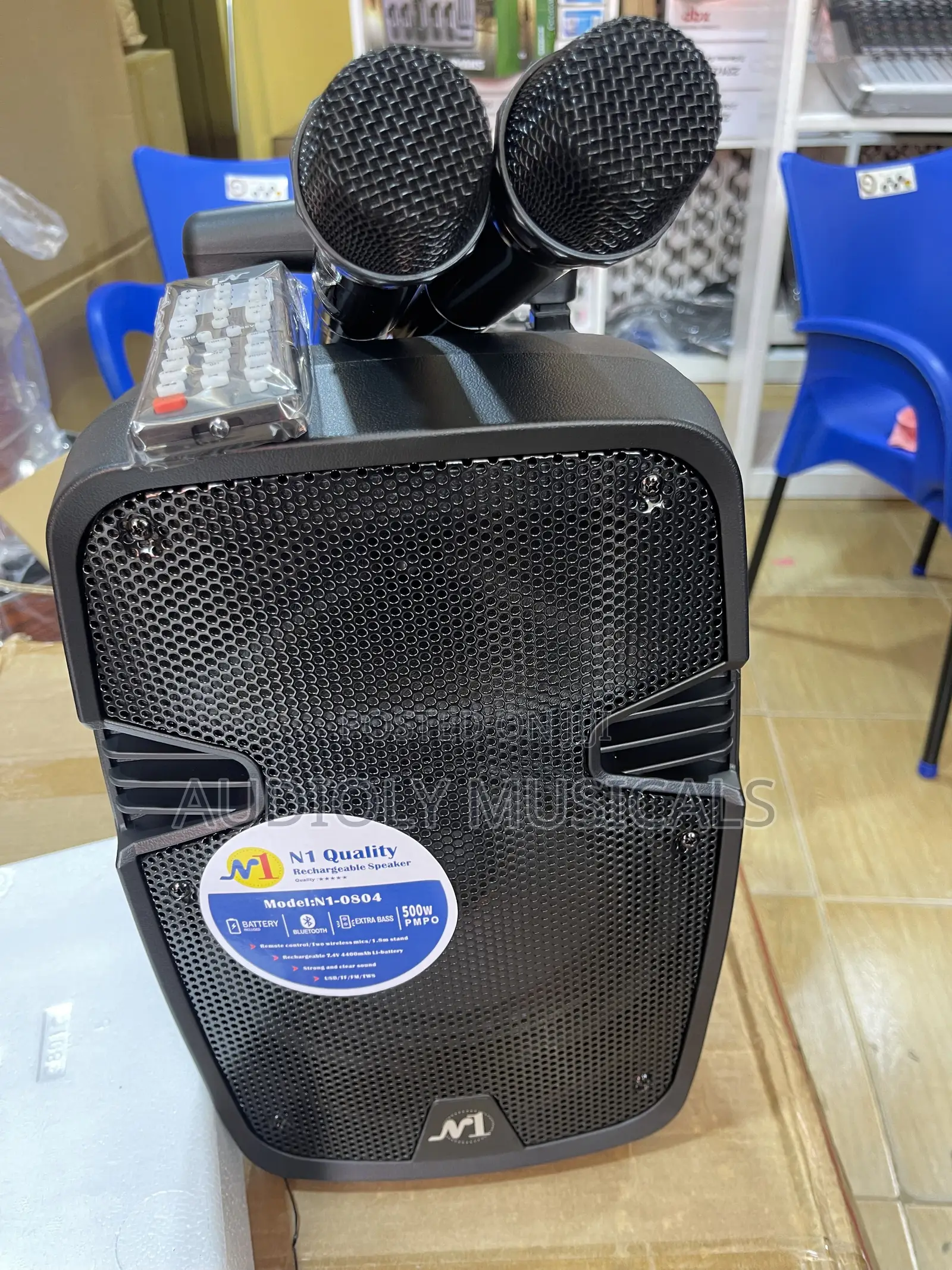 N1 8-Inches Bluetooth Rechargeable Speaker With Two Microphones