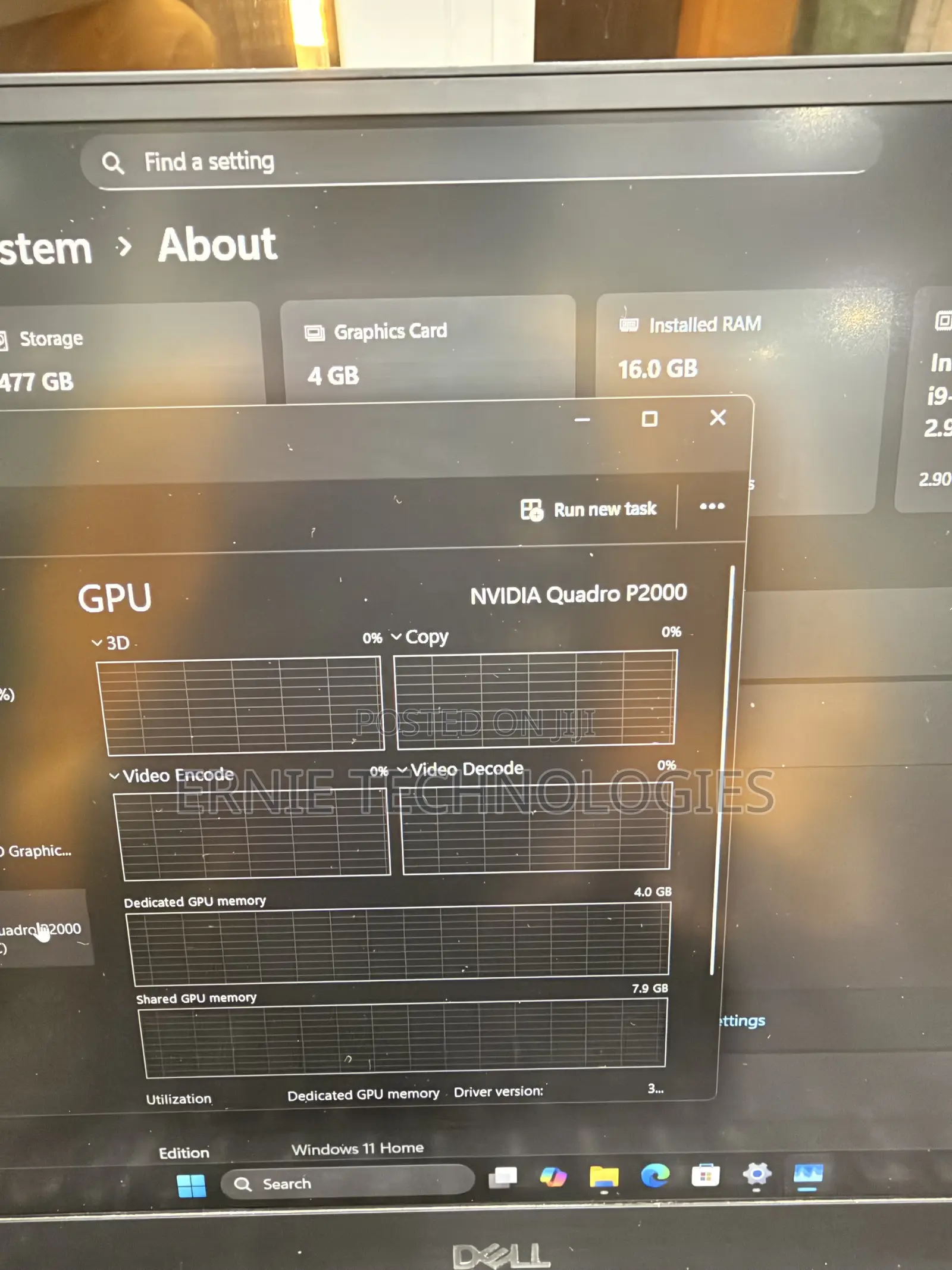 Laptop Dell Precision 5530 16GB Intel Core i9 SSD 512GB