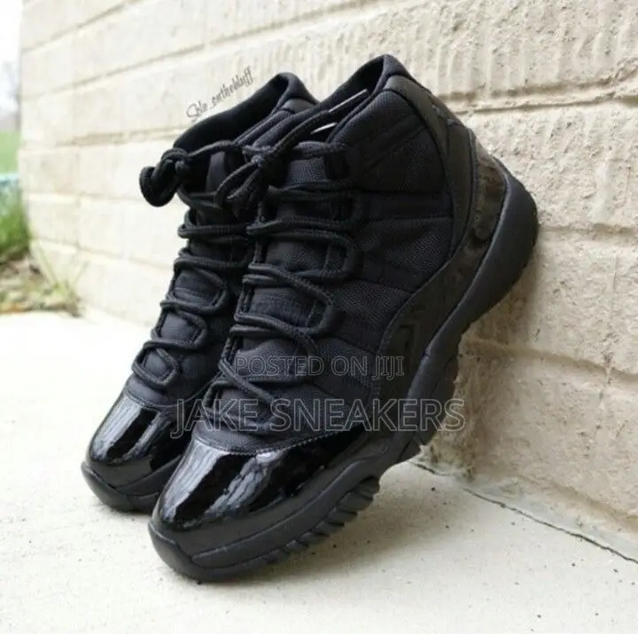 Affordable Sneakers – Jordan 11 High – All Black Patent | Unisex
