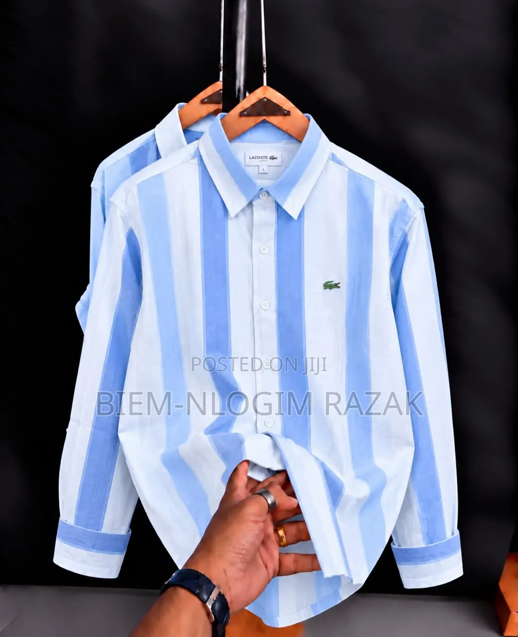 High Quality Lacoste Striped Long Sleeves Shirts Available in Stock