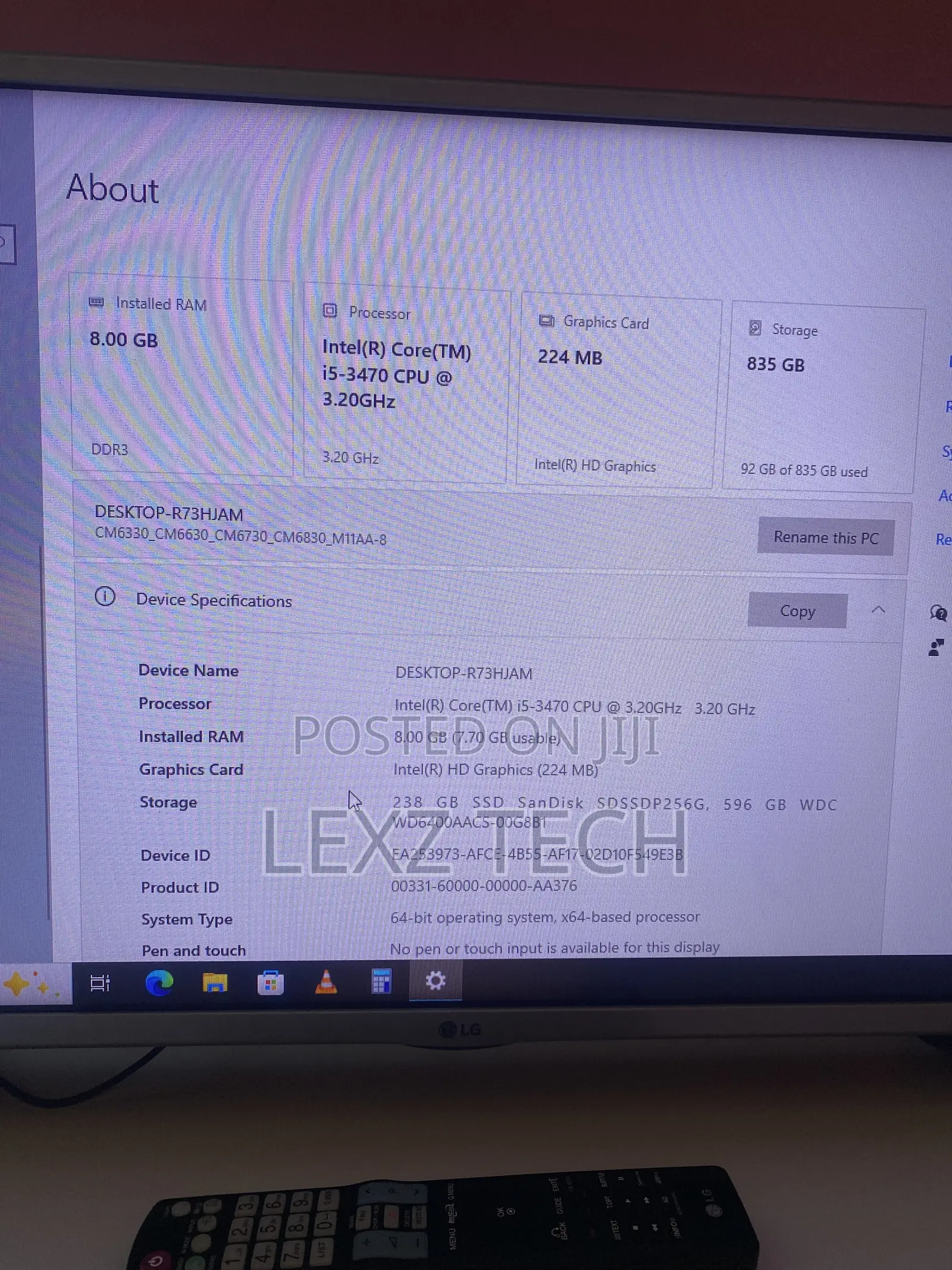 Desktop Computer Asus 8GB Intel Core i5 SSD 256GB