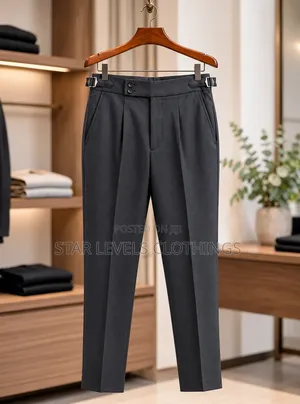 Elegant Men's Side _Adjuster Tailored Trousers (Gray and Beige Color)