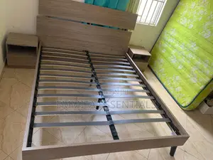 Bed Frame With 2 Bed Side Lockers and Mattress
