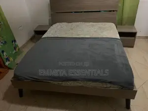 Bed Frame With 2 Bed Side Lockers and Mattress