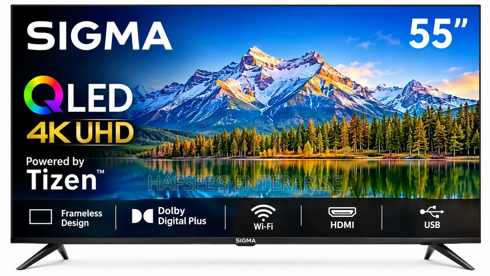 SIGMA 55 Inch SMART 4K QLED TIZEN OS With a Voice Remote Control F