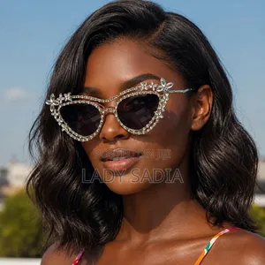 Luxury Silver and Gold Floral Peach -Tinted Sunglasses for Women