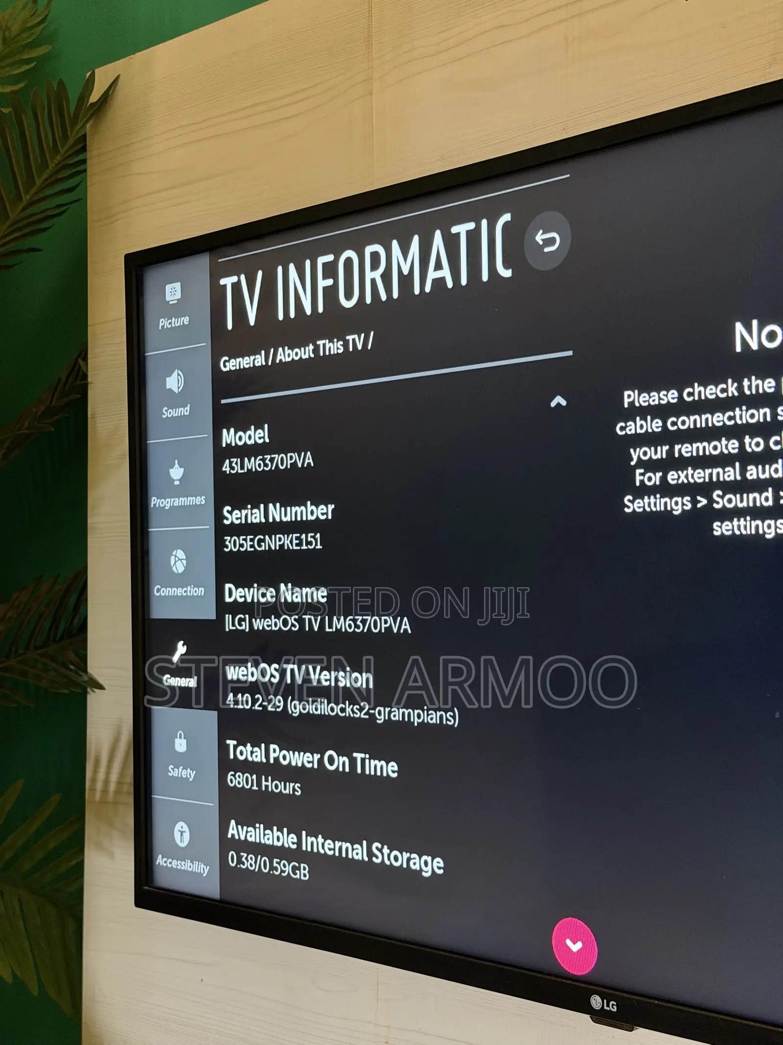 Used LG 43inches Smart TV (Lm6370pva)