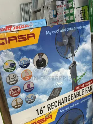 Qasa 16inches Rechargeable Fan