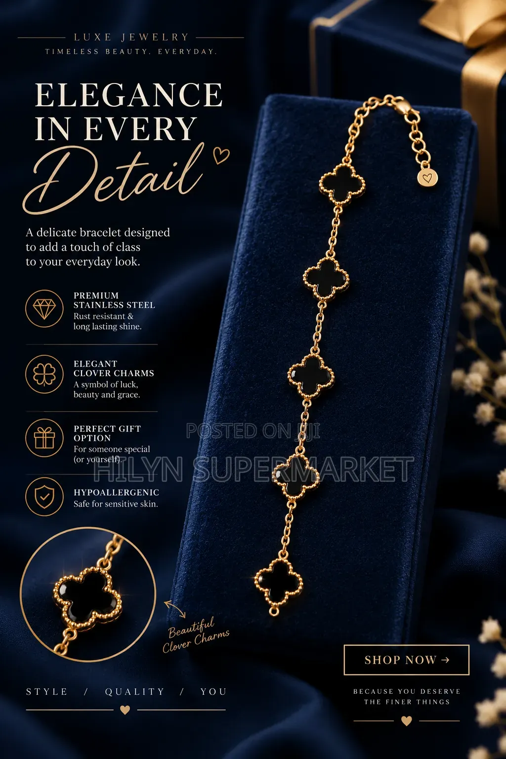 Black and Gold Bracelet