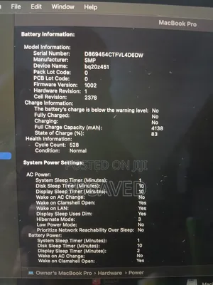 Laptop Apple MacBook Pro 2019 8GB Intel Core i5 SSD 256GB