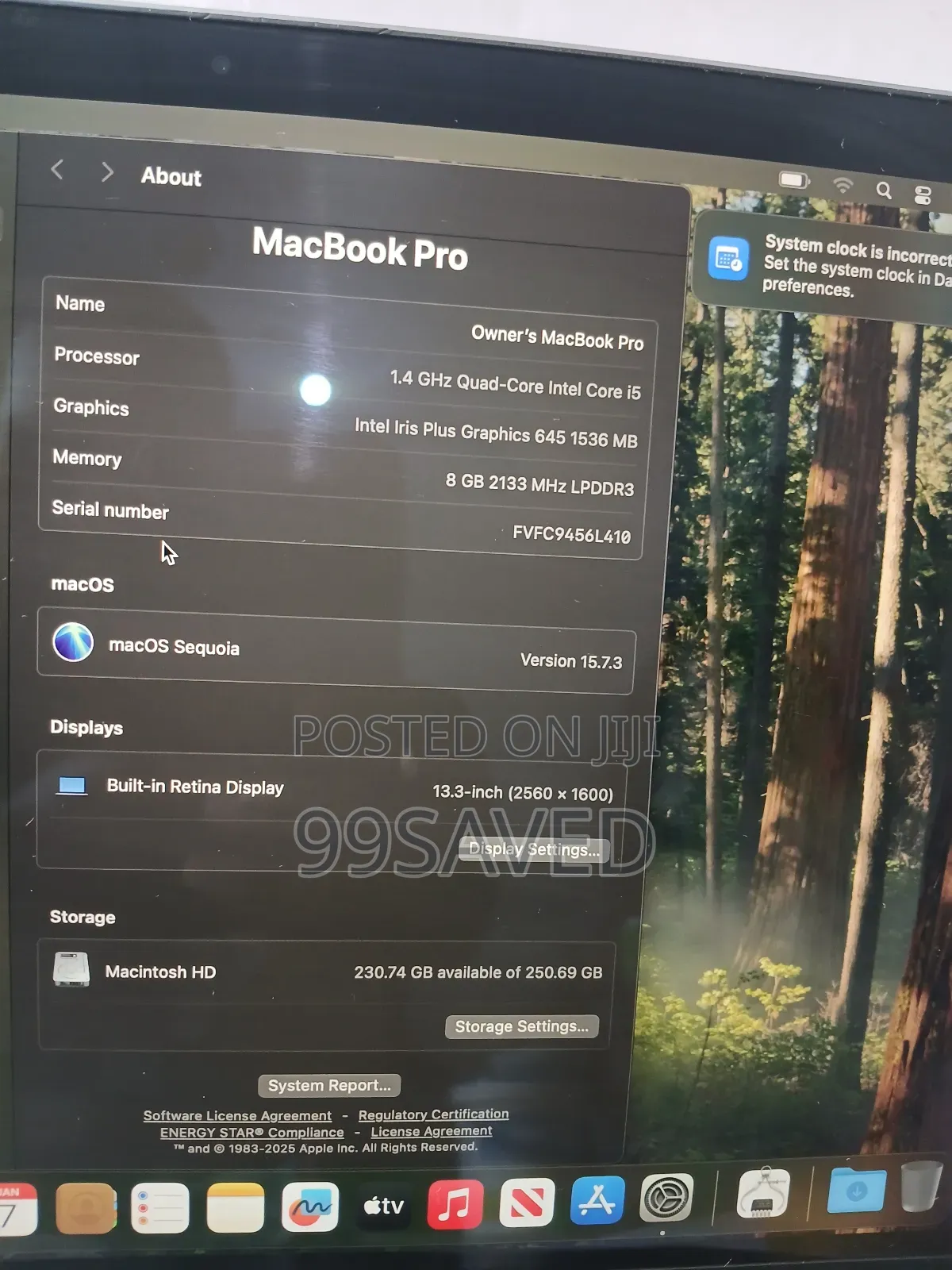 Laptop Apple MacBook Pro 2019 8GB Intel Core i5 SSD 256GB