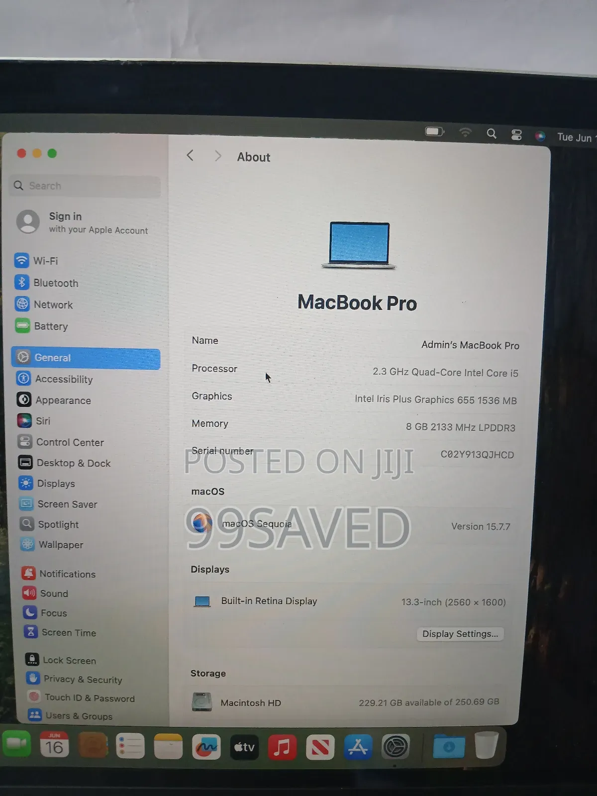 Laptop Apple MacBook 2018 8GB Intel Core i5 SSD 256GB
