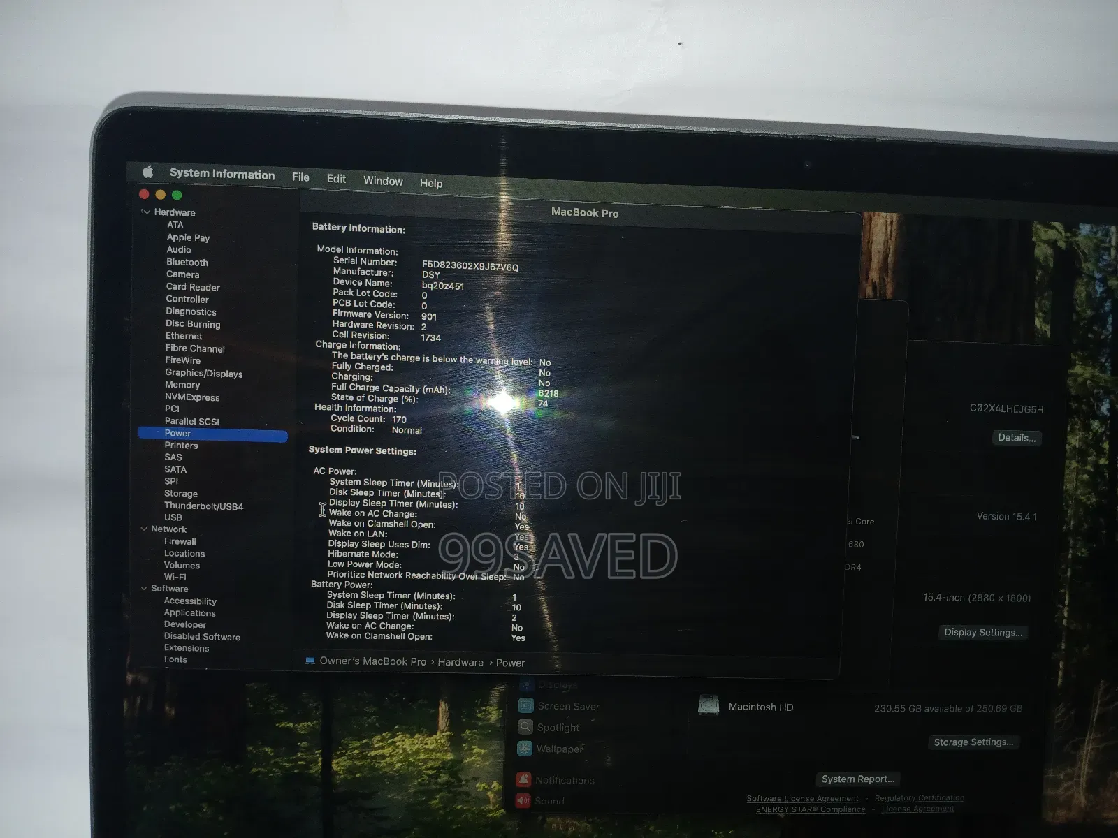 Laptop Apple MacBook Pro 2018 16GB Intel Core i7 SSD 512GB
