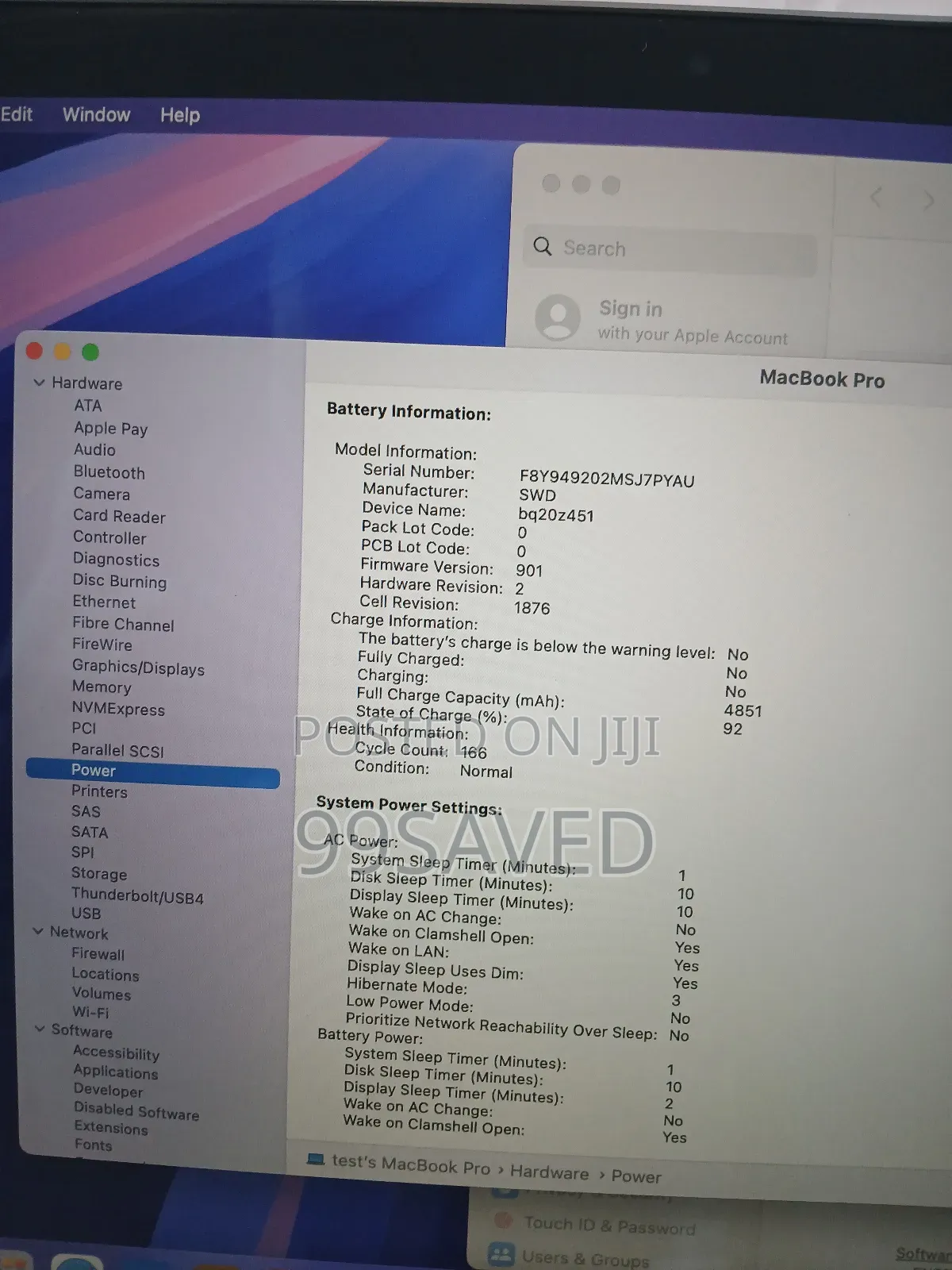 Laptop Apple MacBook Pro 2019 8GB Intel Core i5 SSD 512GB