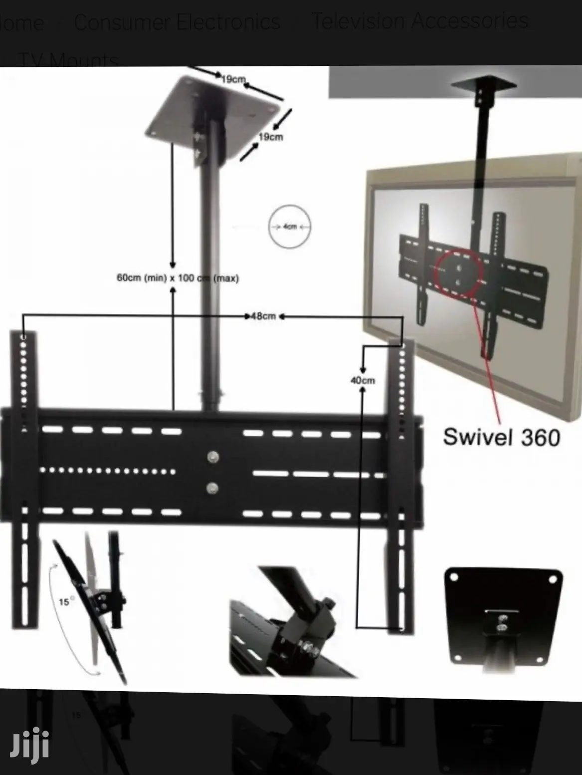 Buy New HDL-119-2 Ceiling Brackets-tv Wall Mount 37′′- 55′′