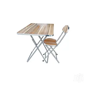 Folding Dining/Study Table and Chair Set - Light Brown