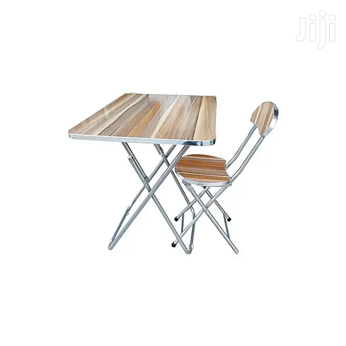 Folding Dining/Study Table and Chair Set - Light Brown