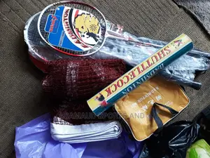 Original Set Of Badminton Racket, Net And Shuttle