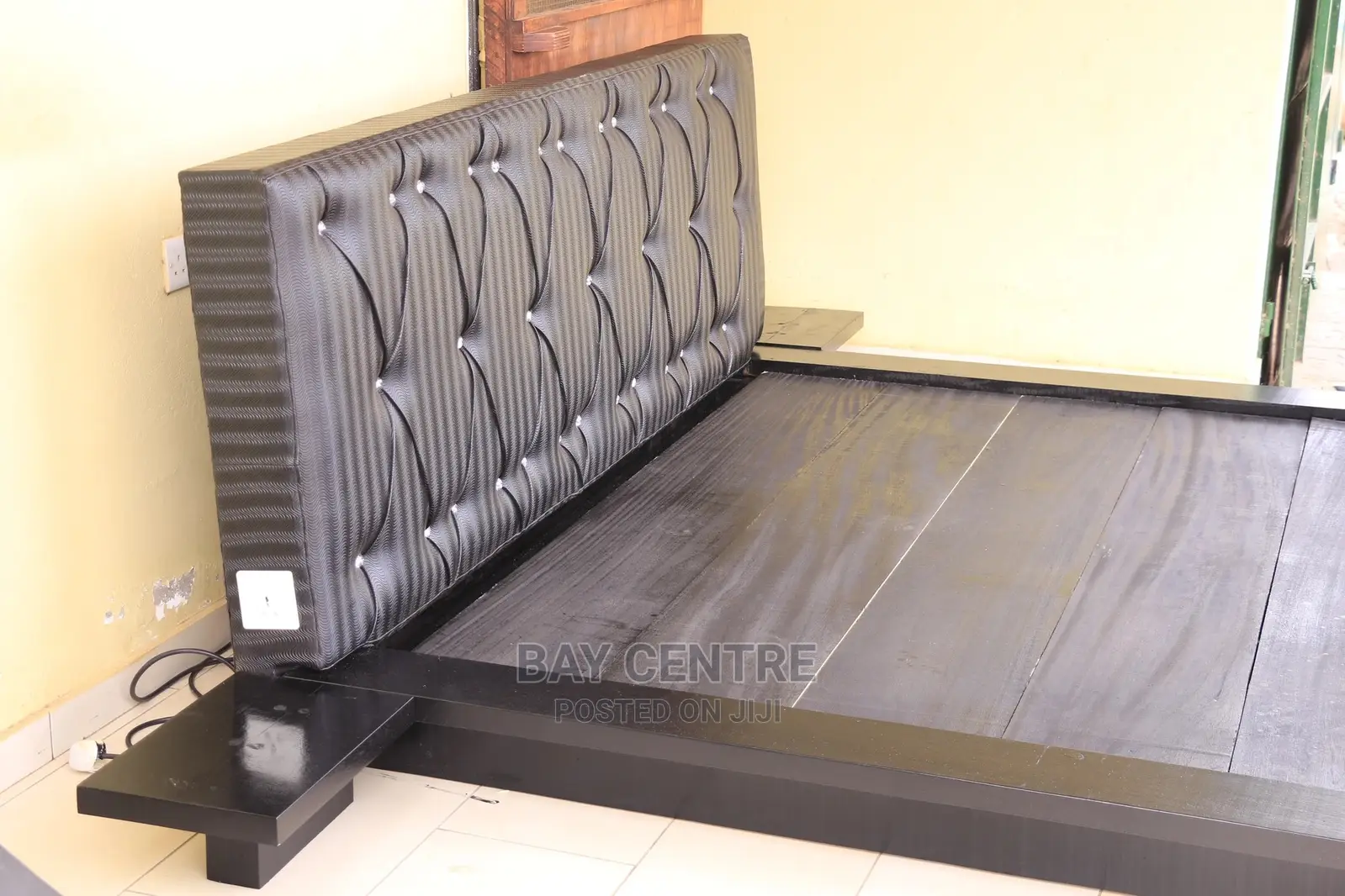 Black Luxury Led Wooden King Size Bed Frame