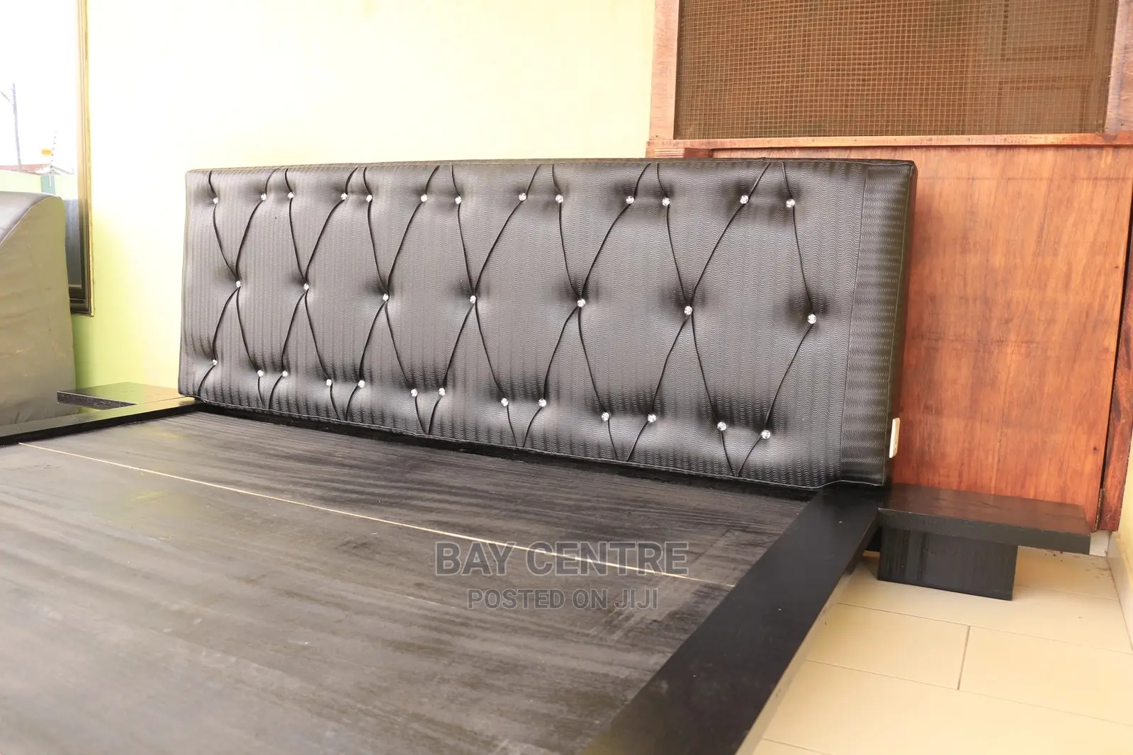 Black Luxury Led Wooden King Size Bed Frame