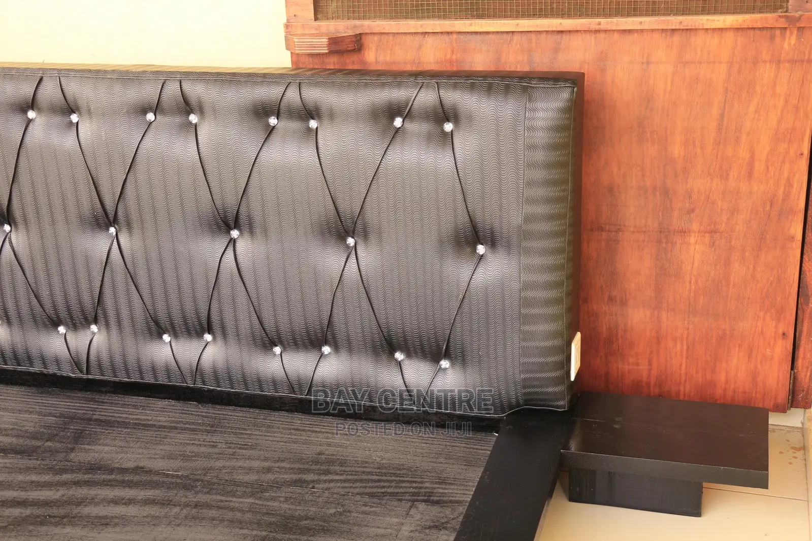 Black Luxury Led Wooden King Size Bed Frame