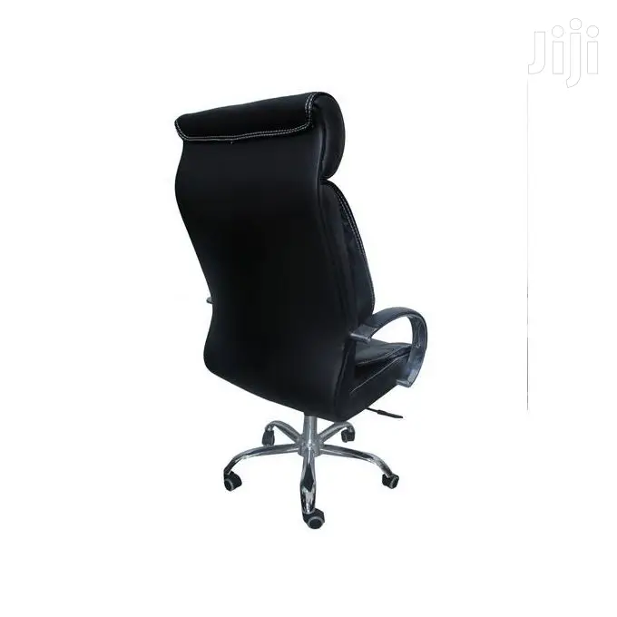 High Back Leather Executive Swivel Office Chair - Black