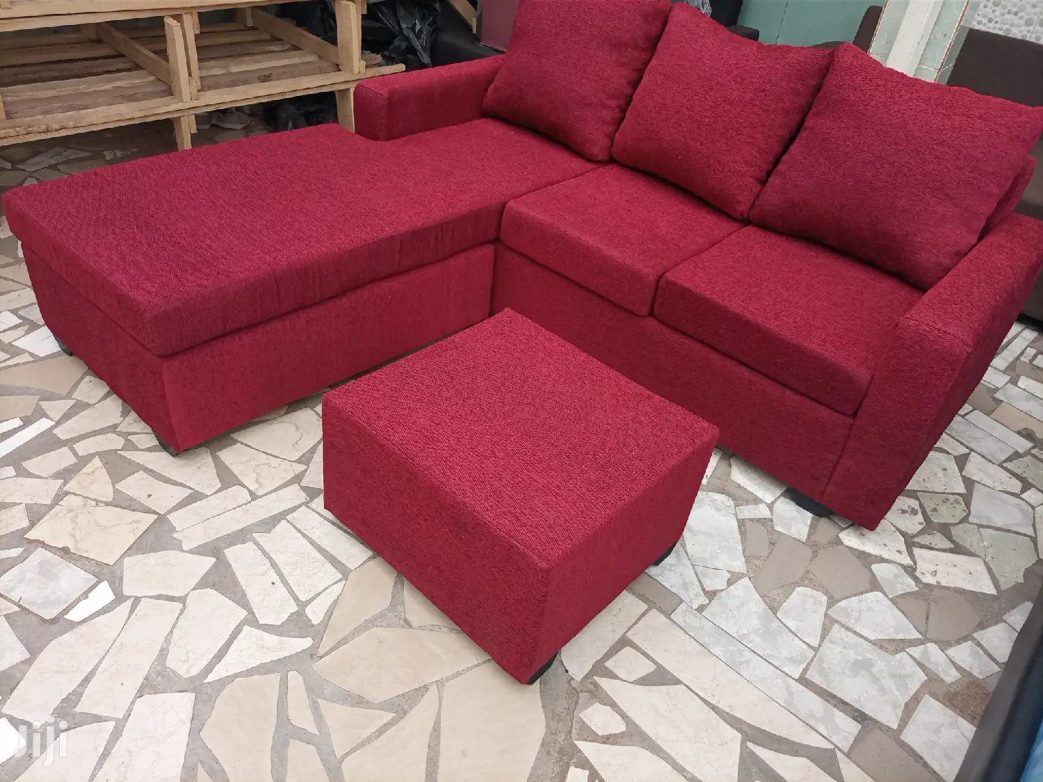 Lovely Wine Lshaped Sofa.Promo